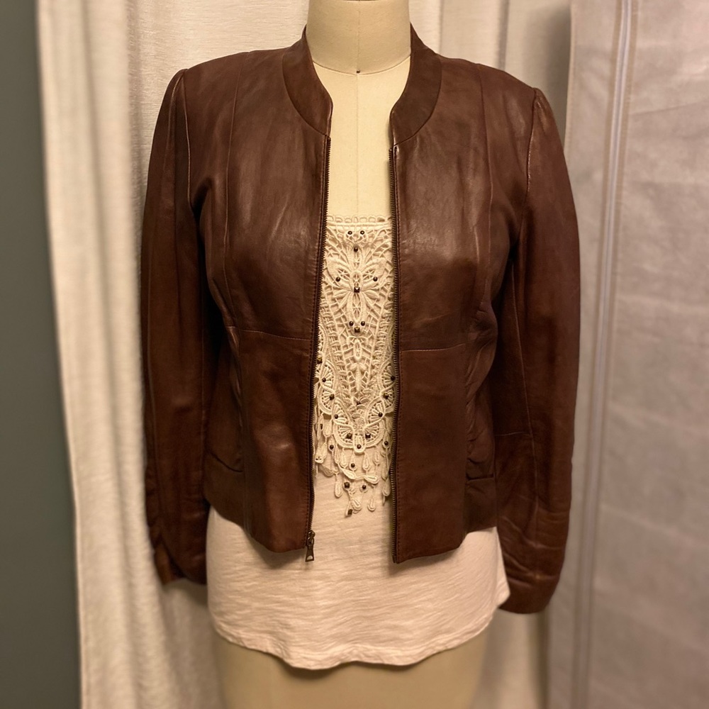 Classiques Entier Brown Leather Jacket XS